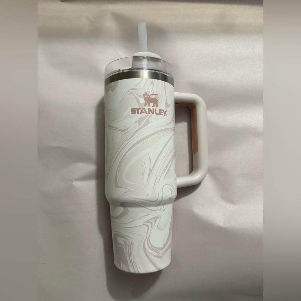 Stanley White Marble 30 Oz. Travel Mug with Handle and Straw